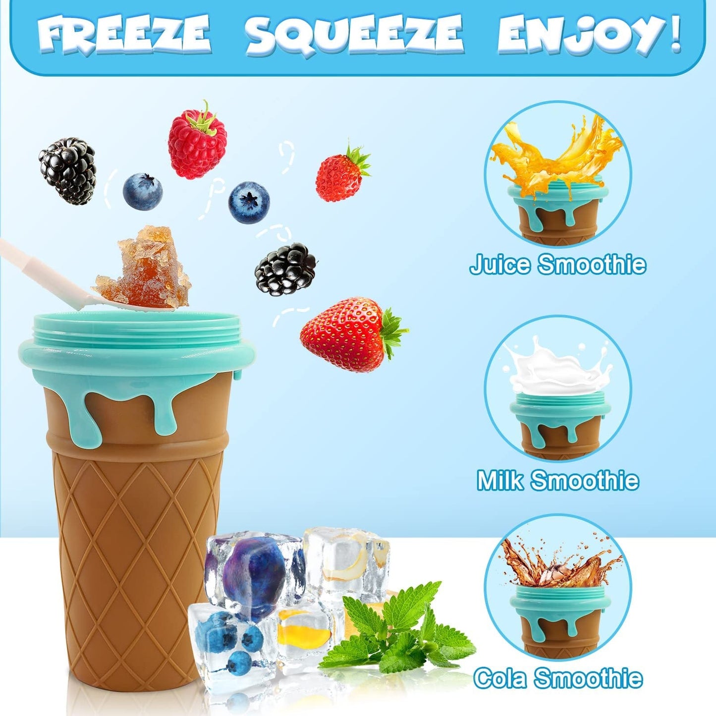 500ml Large Capacity Slushy Cup Summer Squeeze Homemade Juice Water Bottle Quick - Frozen Smoothie Sand Cup Pinch Fast Cooling Magic Ice Cream Slushy Maker Beker Kitchen Gadgets - Krosscanada