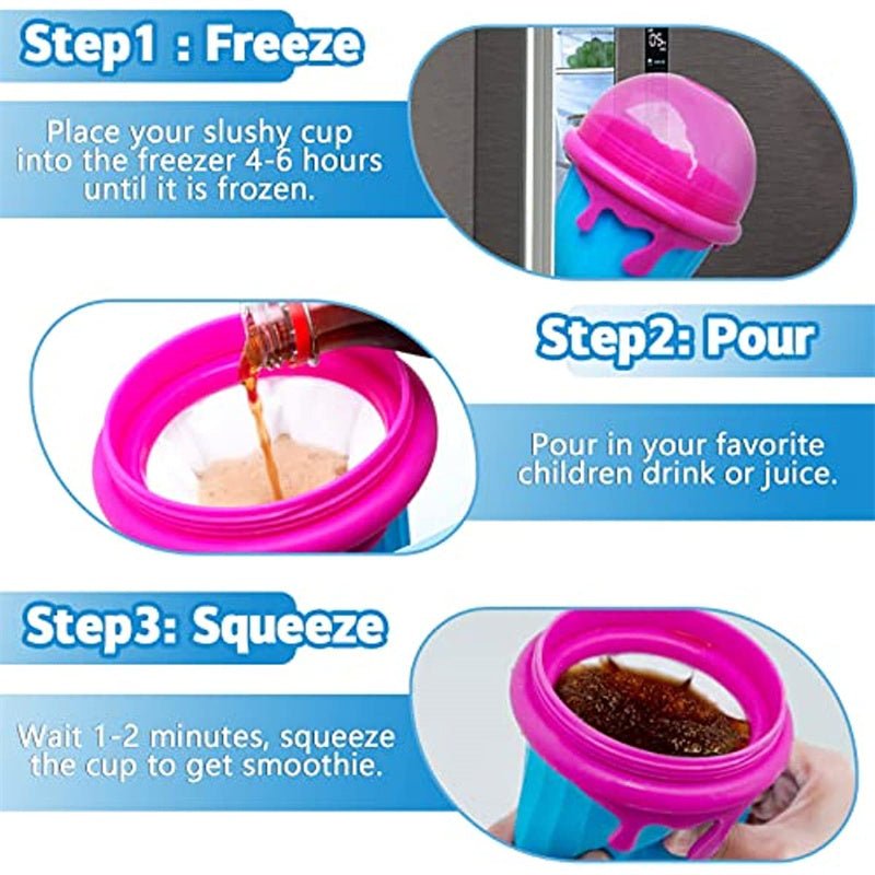 500ml Large Capacity Slushy Cup Summer Squeeze Homemade Juice Water Bottle Quick - Frozen Smoothie Sand Cup Pinch Fast Cooling Magic Ice Cream Slushy Maker Beker Kitchen Gadgets - Krosscanada