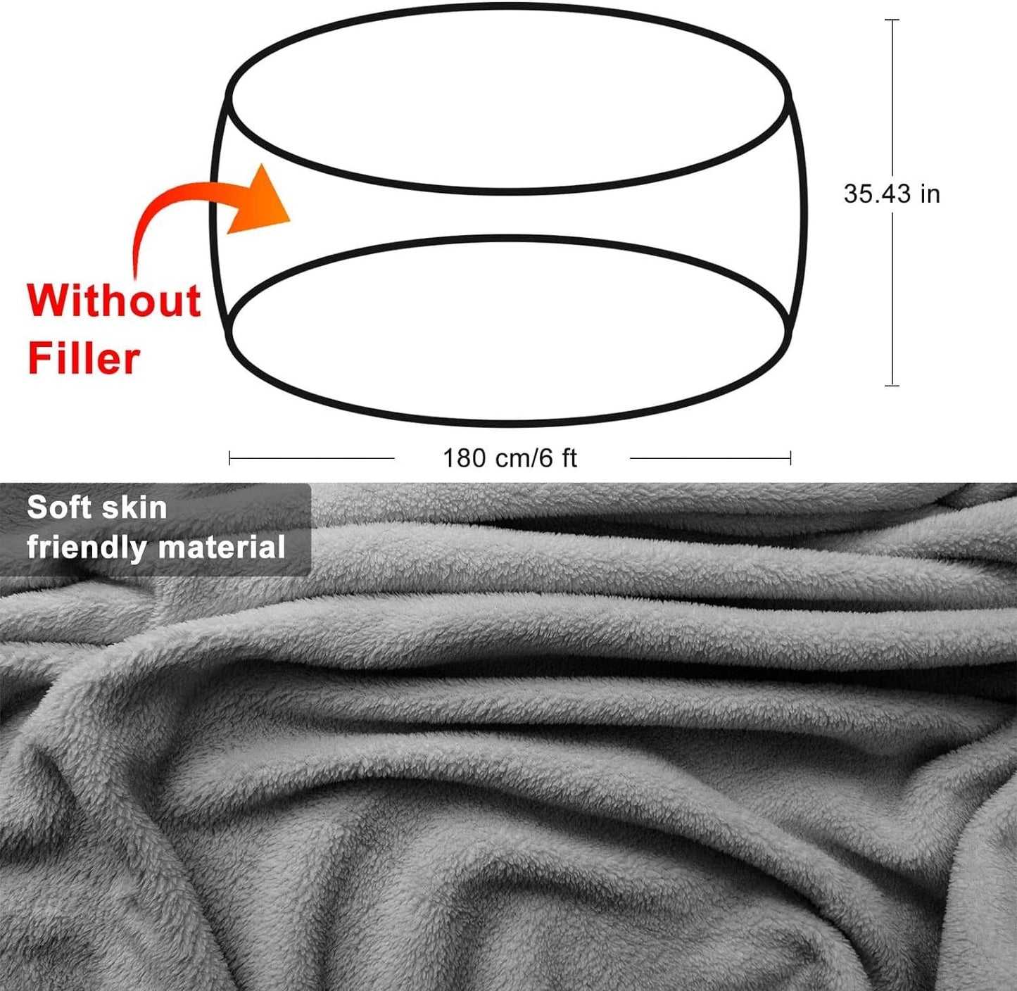 Bag Chair Coverit Was Only A Cover, Not A Full Bean Bag Chair Cushion,Big Round Soft Fluffy PV Velvet Sofa Bed Cover, Living Room Furniture, Lazy Sofa Bed Cover,5ft Black - Krosscanada