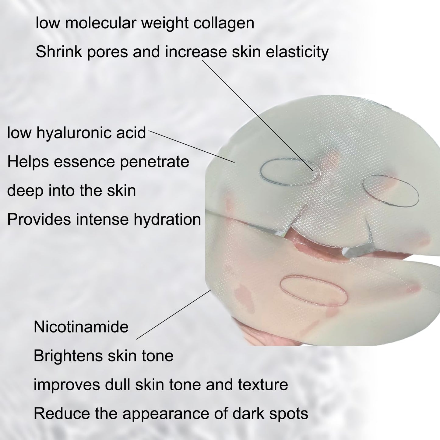 Collagen Face Mask - Hydrating Overnight Collagen Face Mask Deep Collagen Anti Wrinkle Lifting Mask - Pure Collagen Films for Improve Elasticity Firming And Moisturizing (4 pcs/1 Box) - Krosscanada