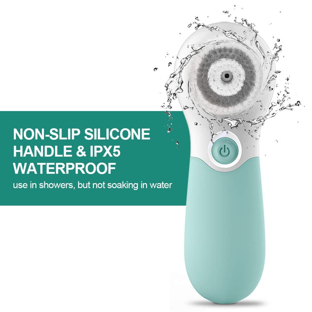 Facial Cleansing Brush Electric Facial Exfoliating Massage Brush with 3 Cleanser Heads and 2 Speeds Adjustable for Deep Cleaning, Removing Blackhead, Face Massaging - Krosscanada