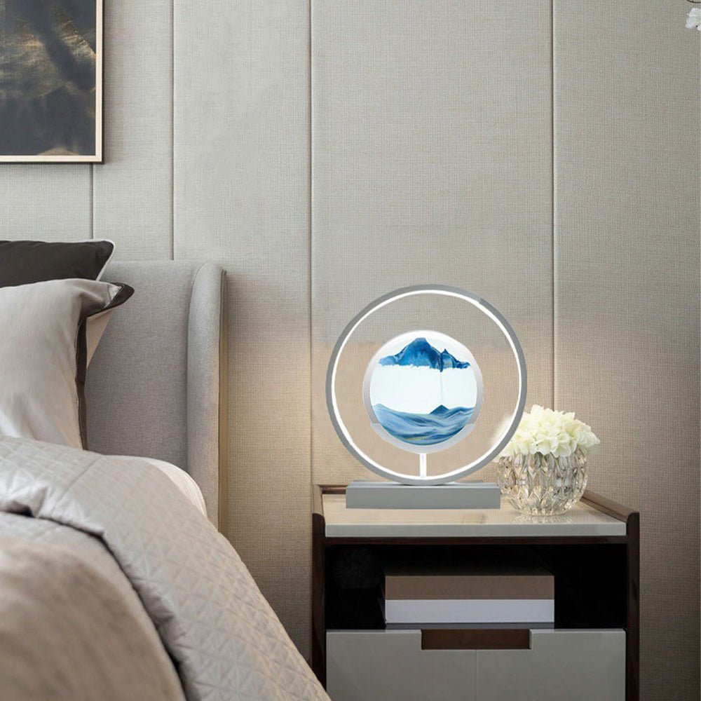 Glass Flowing Sand Colored Painting Lamp Decoration Handmade DIY Material Pack Atmosphere Creative Gift Rechargeable Night Light - Krosscanada