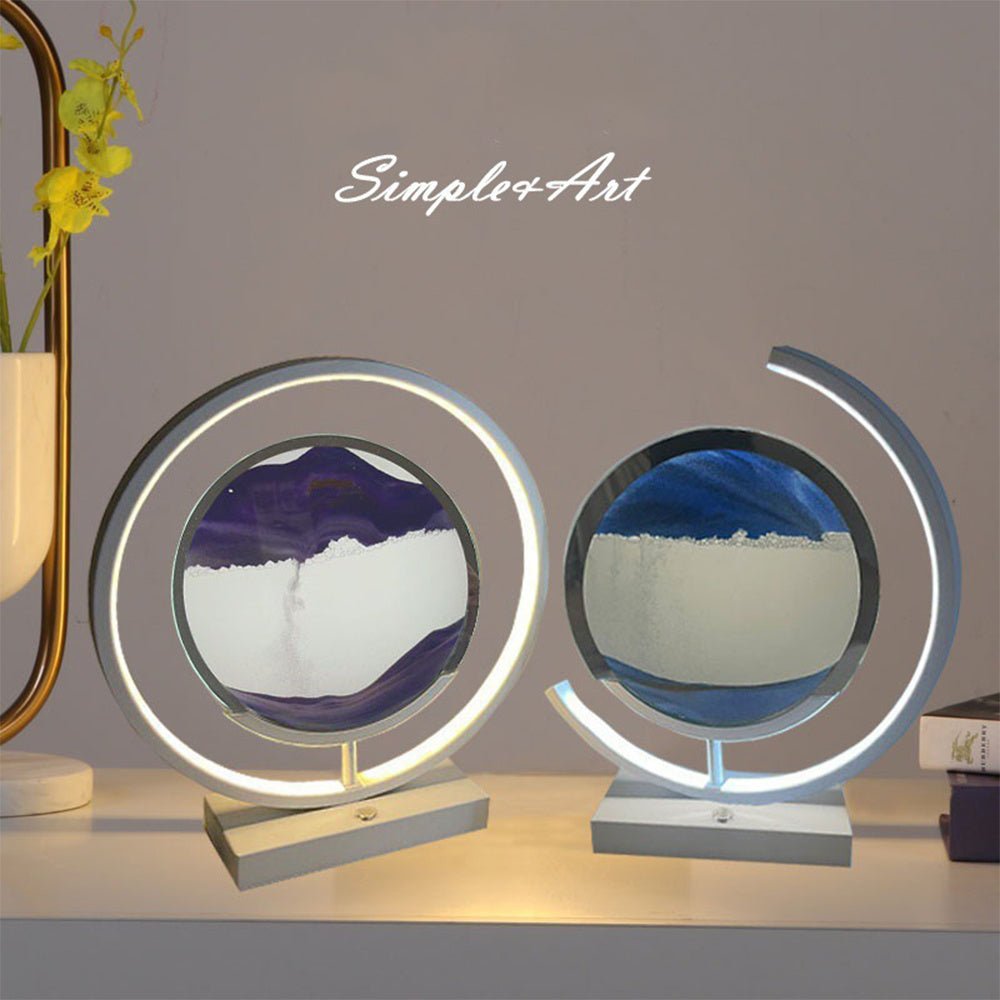 Glass Flowing Sand Colored Painting Lamp Decoration Handmade DIY Material Pack Atmosphere Creative Gift Rechargeable Night Light - Krosscanada