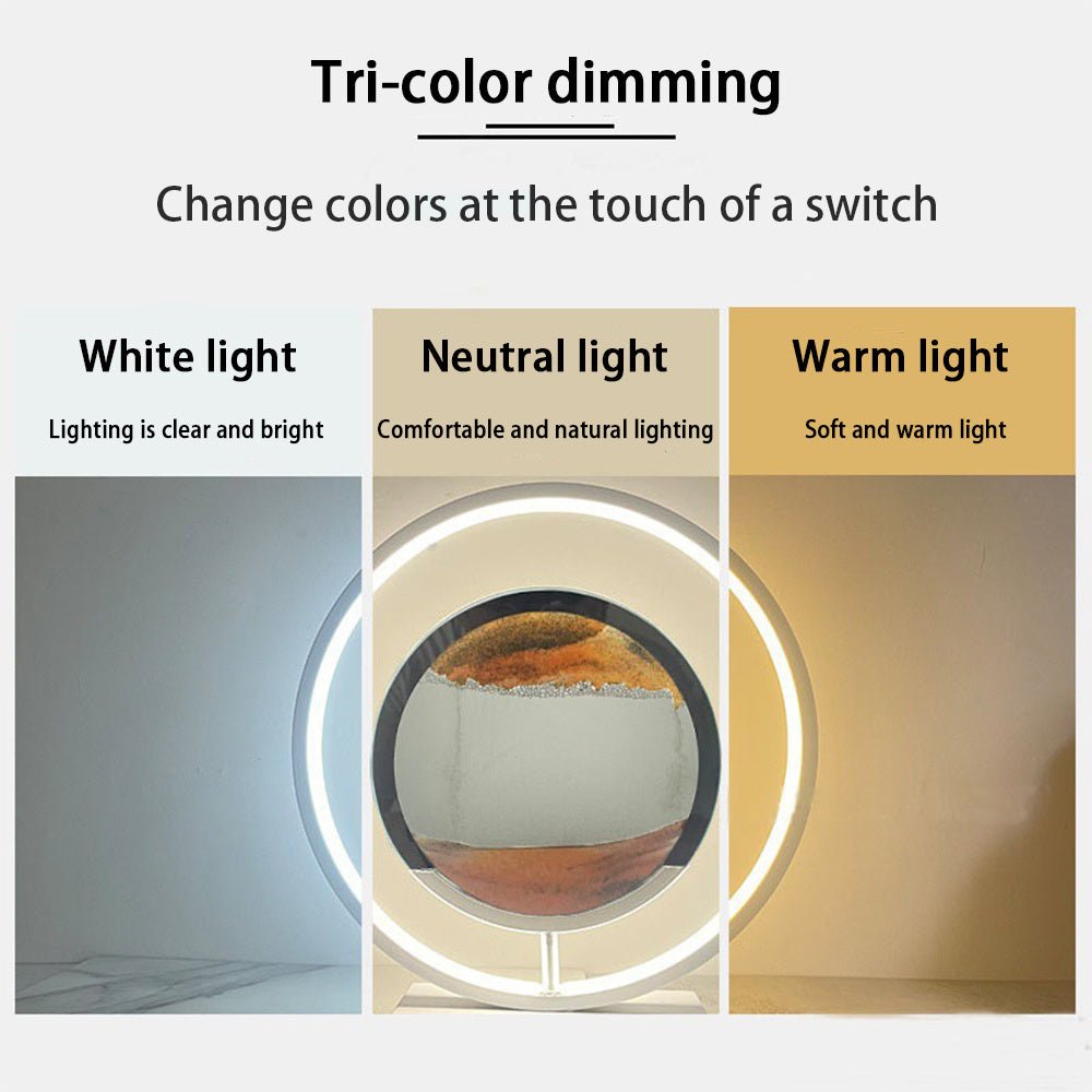 Glass Flowing Sand Colored Painting Lamp Decoration Handmade DIY Material Pack Atmosphere Creative Gift Rechargeable Night Light - Krosscanada