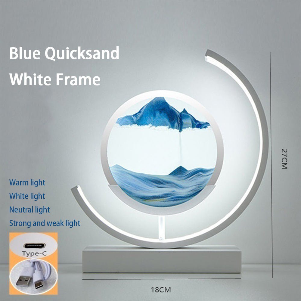 Glass Flowing Sand Colored Painting Lamp Decoration Handmade DIY Material Pack Atmosphere Creative Gift Rechargeable Night Light - Krosscanada