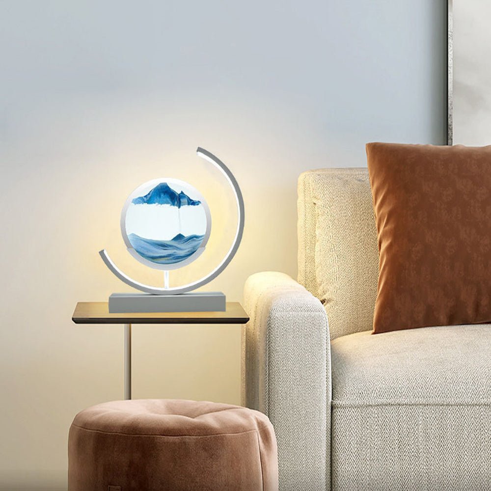 Glass Flowing Sand Colored Painting Lamp Decoration Handmade DIY Material Pack Atmosphere Creative Gift Rechargeable Night Light - Krosscanada