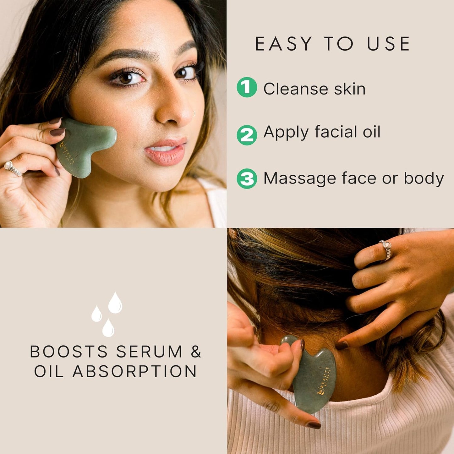 Jade Gua Sha Facial Tool - Face Massager for Skin Tightening and Facial Massage Sculpting Tool for Jaw, Perfect as Skin Care Gifts for Women, Mom, & Teens - Krosscanada