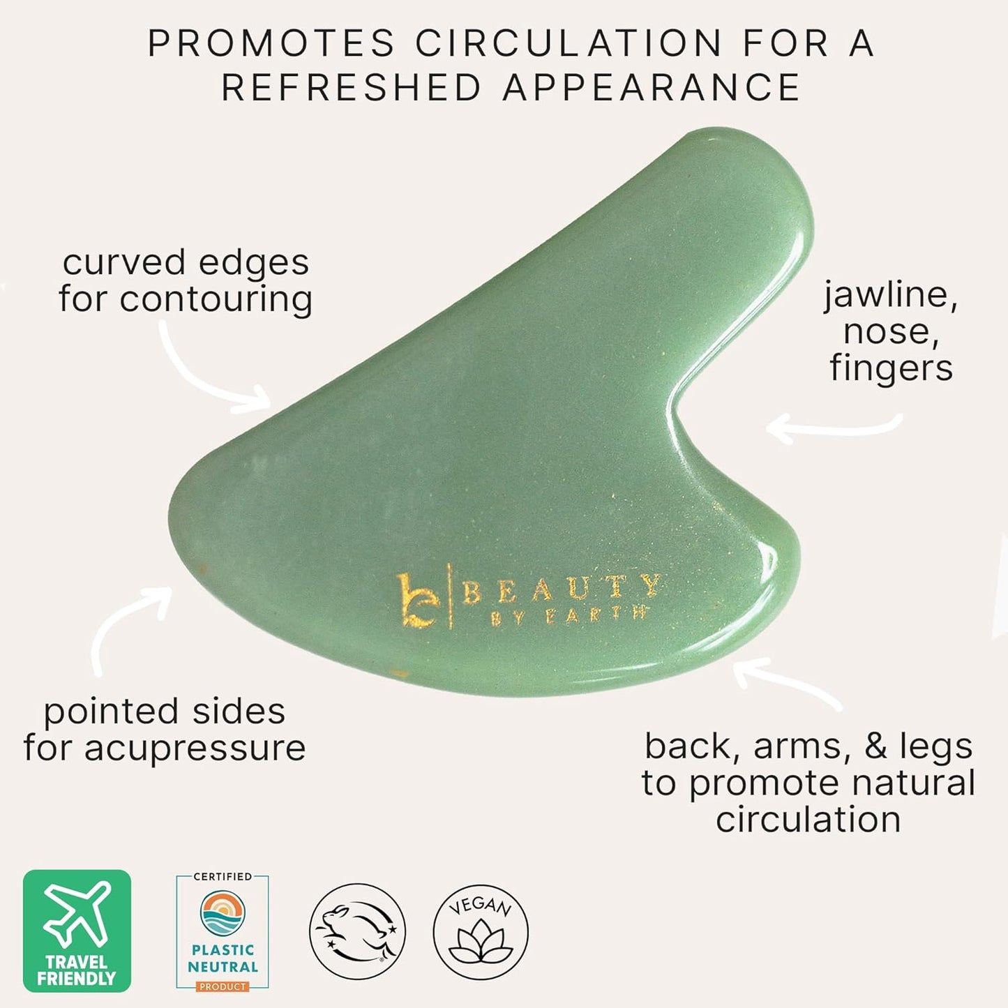 Jade Gua Sha Facial Tool - Face Massager for Skin Tightening and Facial Massage Sculpting Tool for Jaw, Perfect as Skin Care Gifts for Women, Mom, & Teens - Krosscanada
