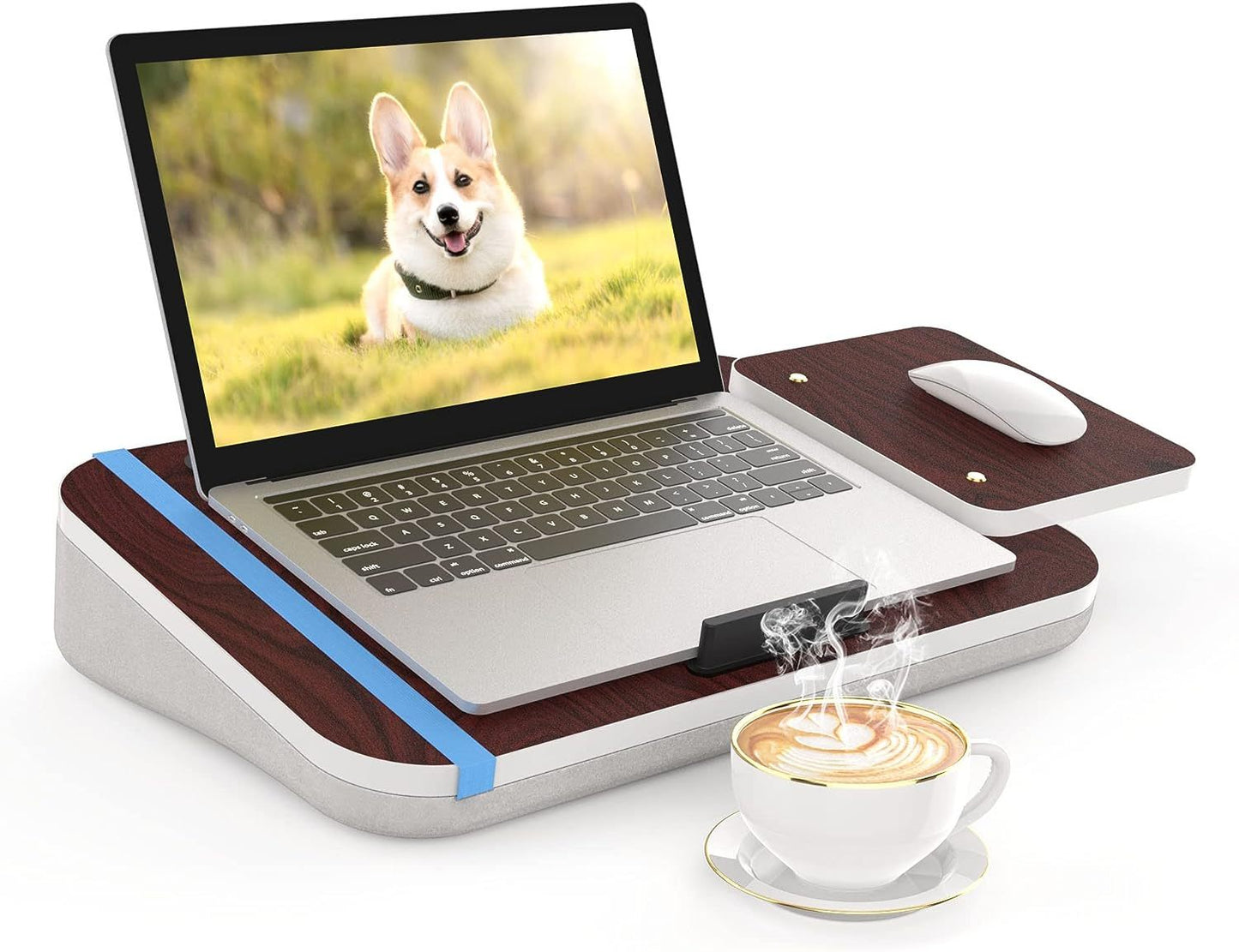 Lap Desk With Cushion, Tablet Holder And Detachable Mouse Tray, Fits Up To 16.1 Inches Laptops, Lap Desk For Bed Couch Sofa And Table - Krosscanada