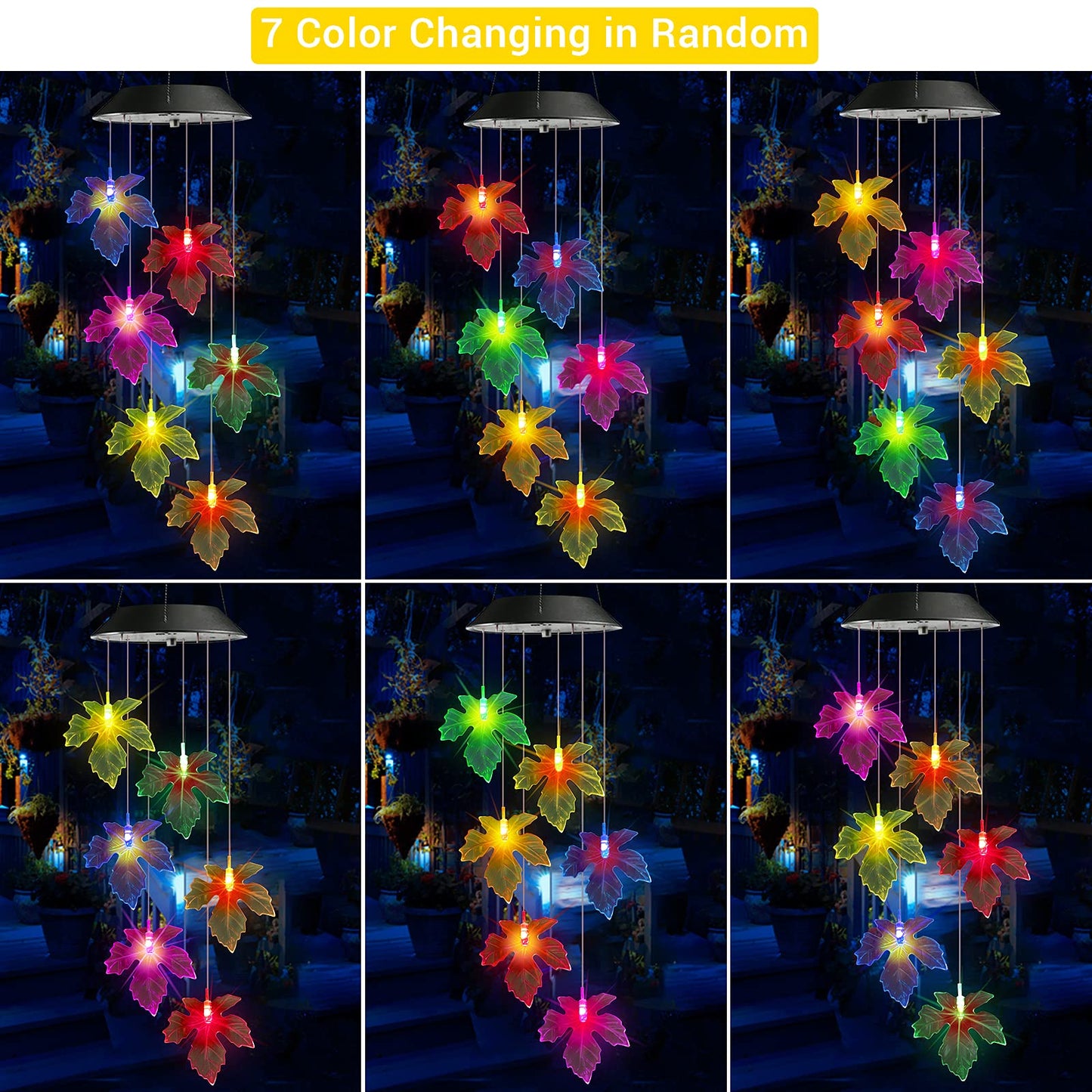 Toodour Solar Wind Chimes, Color Changing Solar Hummingbird Wind Chimes, LED Decorative Mobile, Waterproof Solar Lights Outdoor for Patio, Window, Garden Decor, for Mom/Grandma - Krosscanada