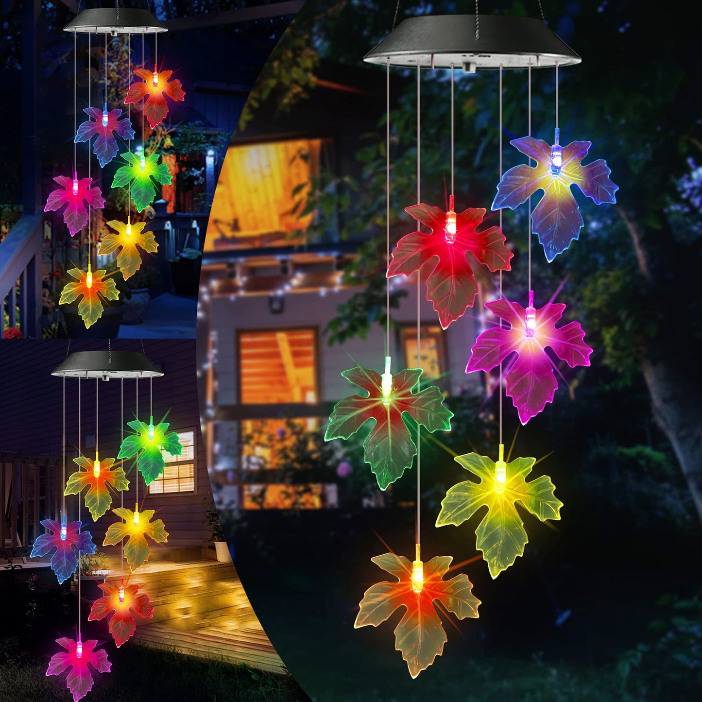 Toodour Solar Wind Chimes, Color Changing Solar Hummingbird Wind Chimes, LED Decorative Mobile, Waterproof Solar Lights Outdoor for Patio, Window, Garden Decor, for Mom/Grandma - Krosscanada