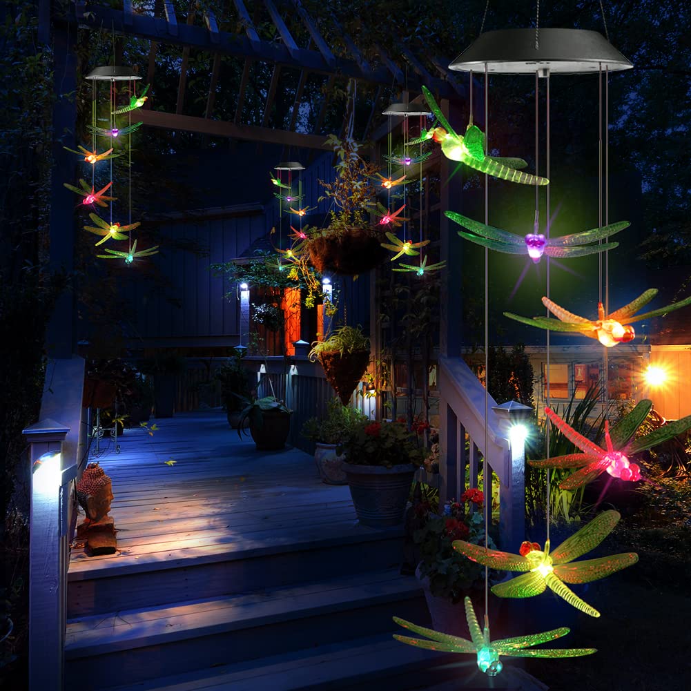 Toodour Solar Wind Chimes, Color Changing Solar Hummingbird Wind Chimes, LED Decorative Mobile, Waterproof Solar Lights Outdoor for Patio, Window, Garden Decor, for Mom/Grandma - Krosscanada