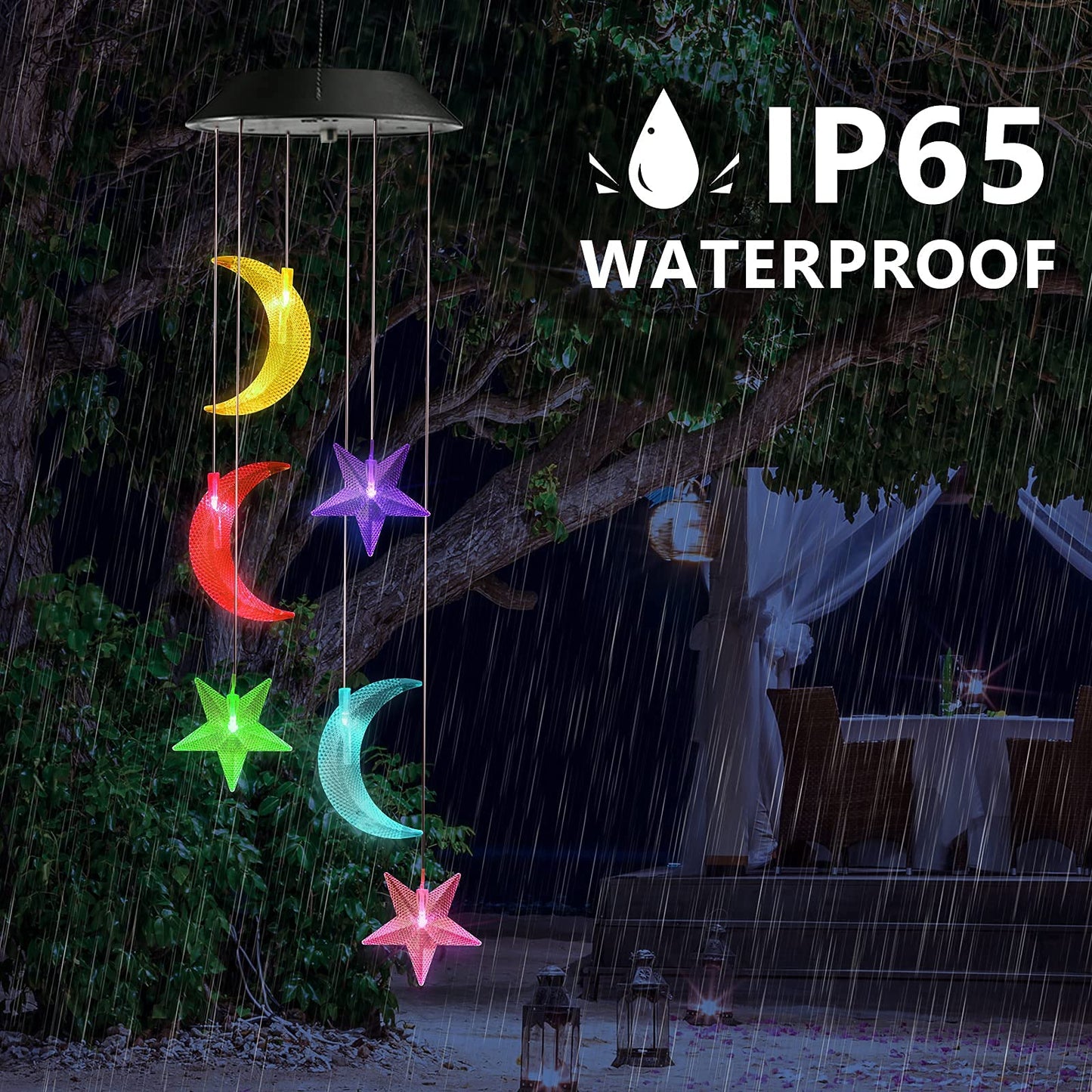 Toodour Solar Wind Chimes, Color Changing Solar Hummingbird Wind Chimes, LED Decorative Mobile, Waterproof Solar Lights Outdoor for Patio, Window, Garden Decor, for Mom/Grandma - Krosscanada