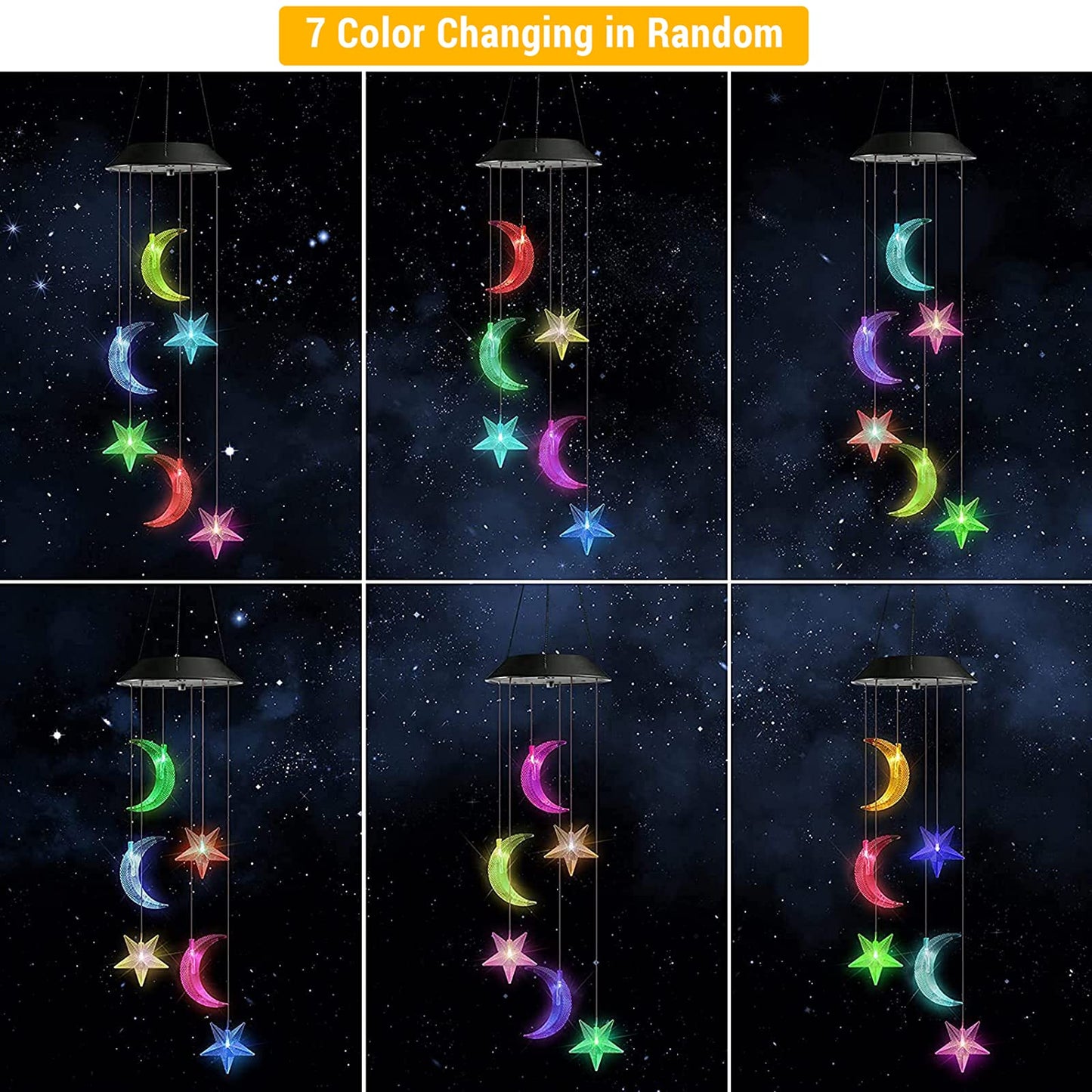 Toodour Solar Wind Chimes, Color Changing Solar Hummingbird Wind Chimes, LED Decorative Mobile, Waterproof Solar Lights Outdoor for Patio, Window, Garden Decor, for Mom/Grandma - Krosscanada
