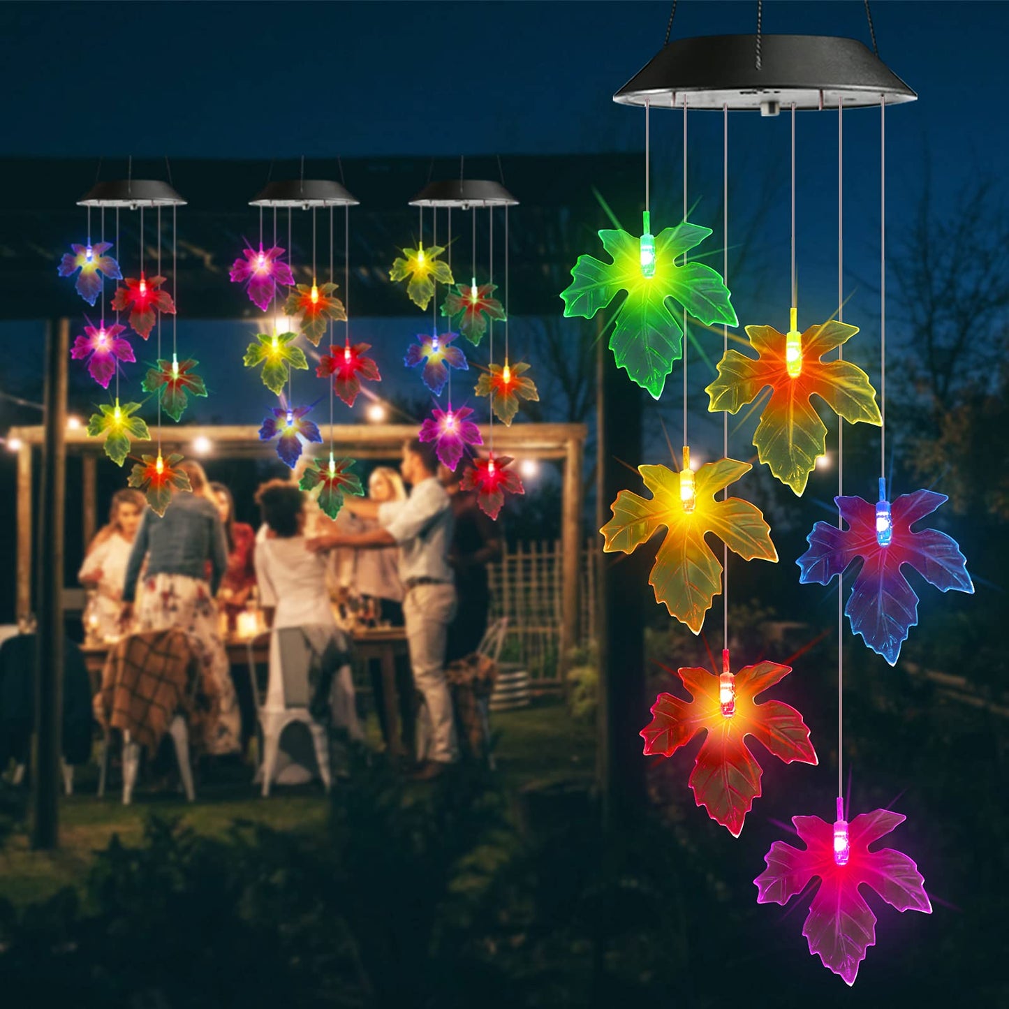 Toodour Solar Wind Chimes, Color Changing Solar Hummingbird Wind Chimes, LED Decorative Mobile, Waterproof Solar Lights Outdoor for Patio, Window, Garden Decor, for Mom/Grandma - Krosscanada