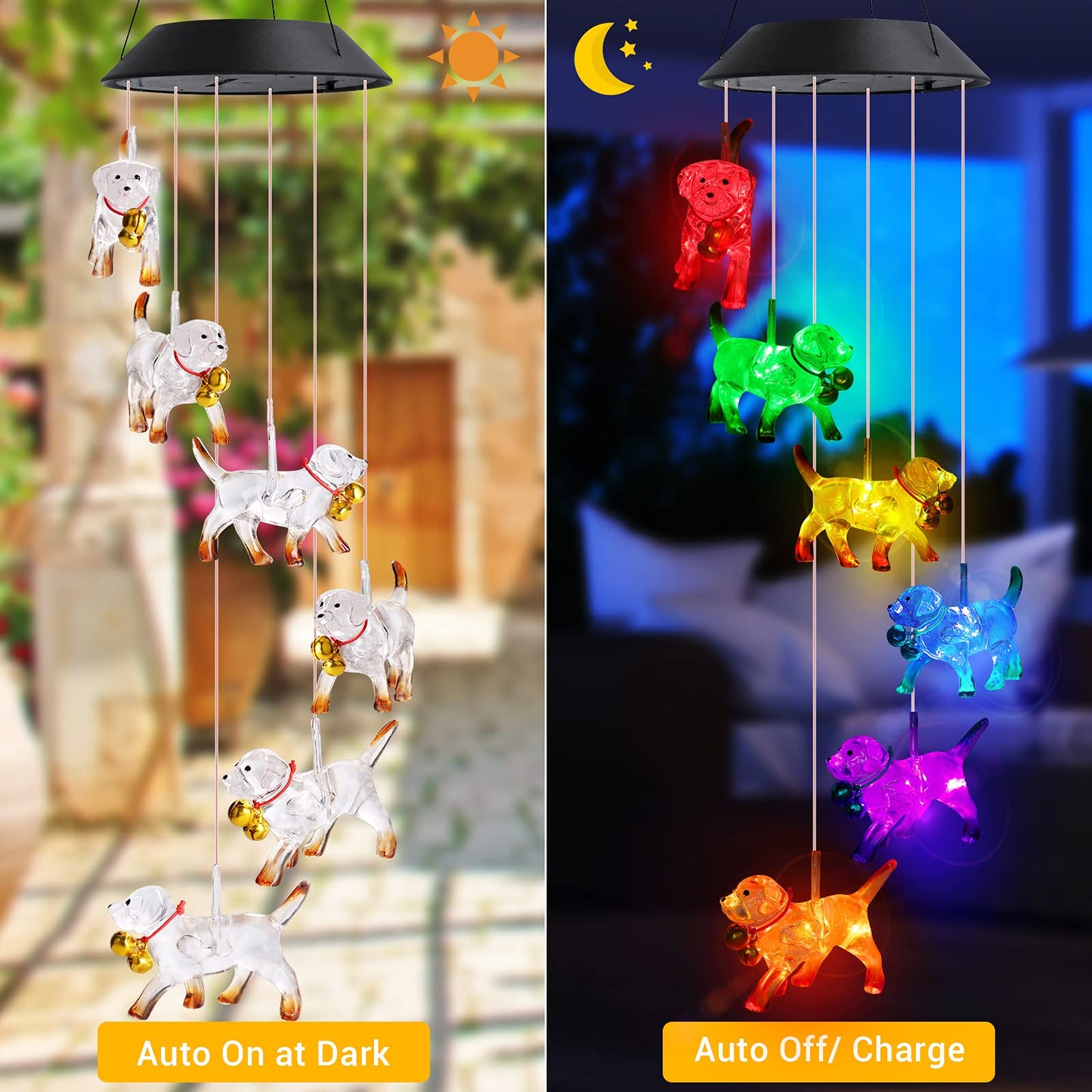 Toodour Solar Wind Chimes, Color Changing Solar Hummingbird Wind Chimes, LED Decorative Mobile, Waterproof Solar Lights Outdoor for Patio, Window, Garden Decor, for Mom/Grandma - Krosscanada