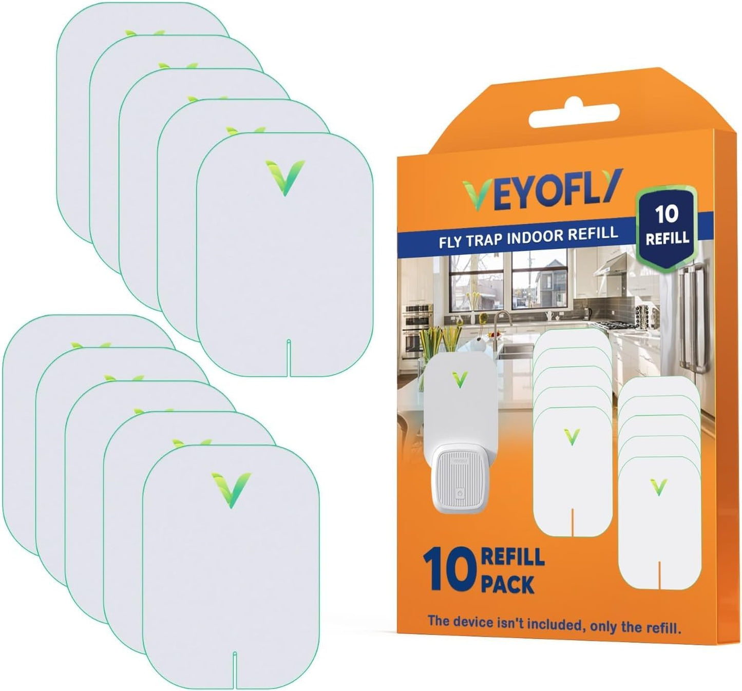 VEYOFLY Gnat Attracts for House, Fly Attract, Fruit Fly Attract, Fly Catcher, Plug in Catch for Fruit Flies, Moths, Gnats Attract (1 Devices + 3 Refills) - Krosscanada