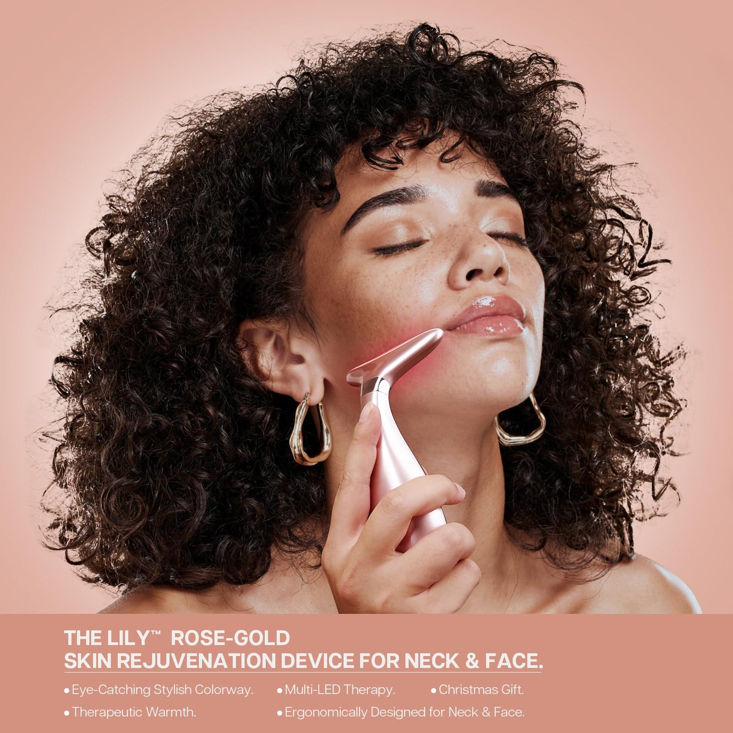 VRAIKO LILY Skin Rejuvenation Beauty Device, 3 - IN - 1 Neck Face Beauty Massager, At - home Facial Spa Tool and Microglow Handset (Pink) - Krosscanada