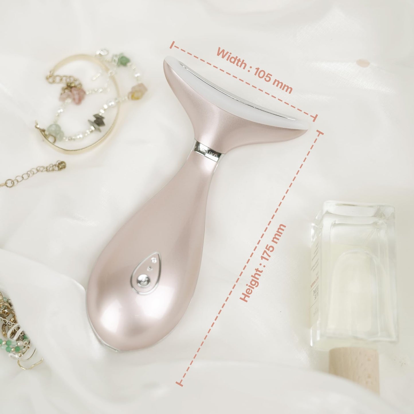 VRAIKO LILY Skin Rejuvenation Beauty Device, 3 - IN - 1 Neck Face Beauty Massager, At - home Facial Spa Tool and Microglow Handset (Pink) - Krosscanada