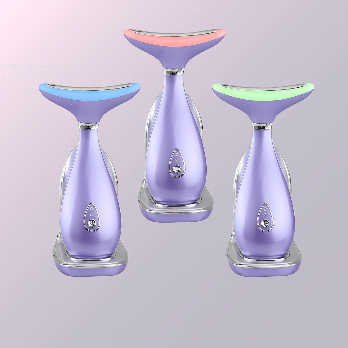 VRAIKO LILY Skin Rejuvenation Beauty Device, 3 - IN - 1 Neck Face Beauty Massager, At - home Facial Spa Tool and Microglow Handset (Pink) - Krosscanada