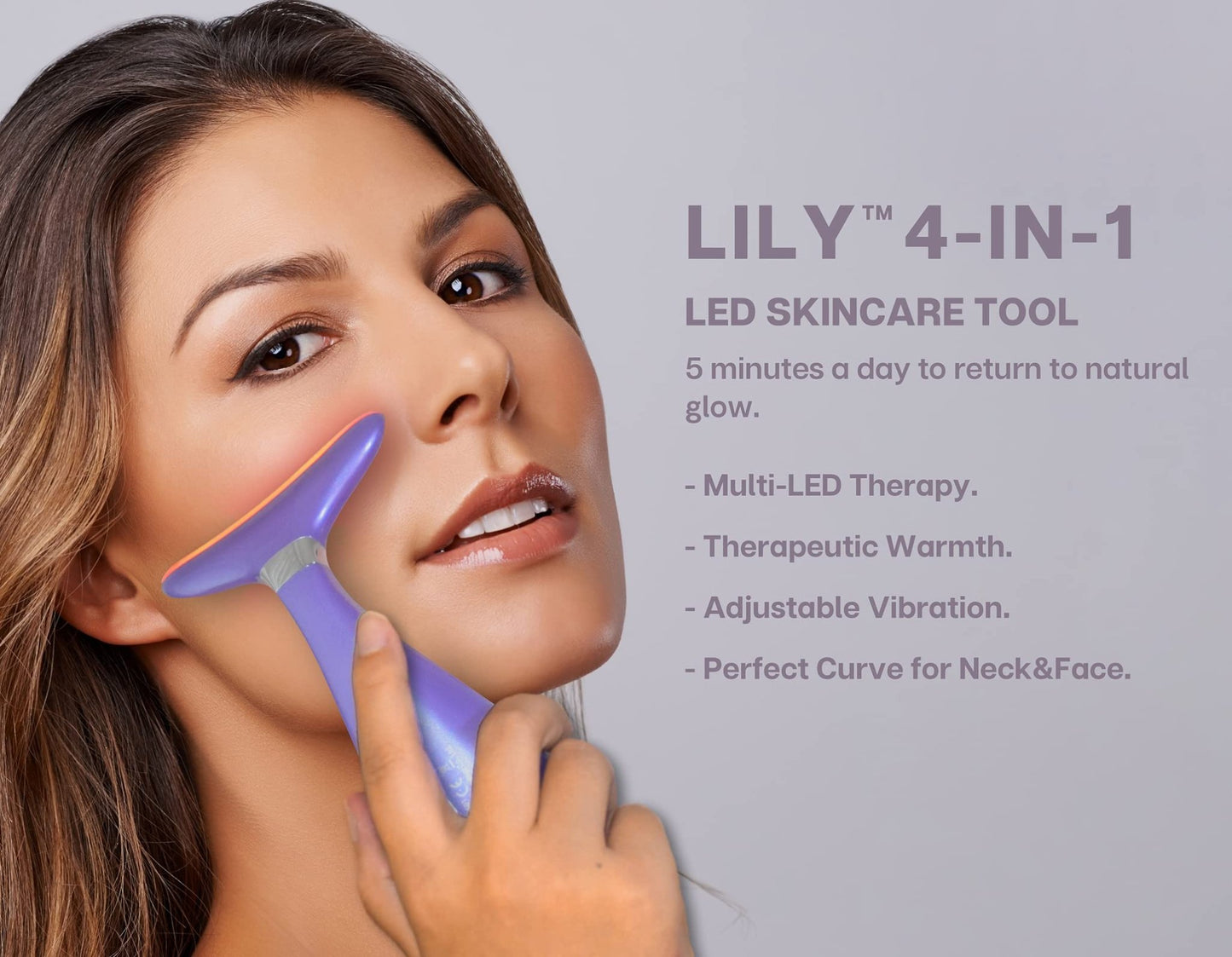 VRAIKO LILY Skin Rejuvenation Beauty Device, 3 - IN - 1 Neck Face Beauty Massager, At - home Facial Spa Tool and Microglow Handset (Pink) - Krosscanada