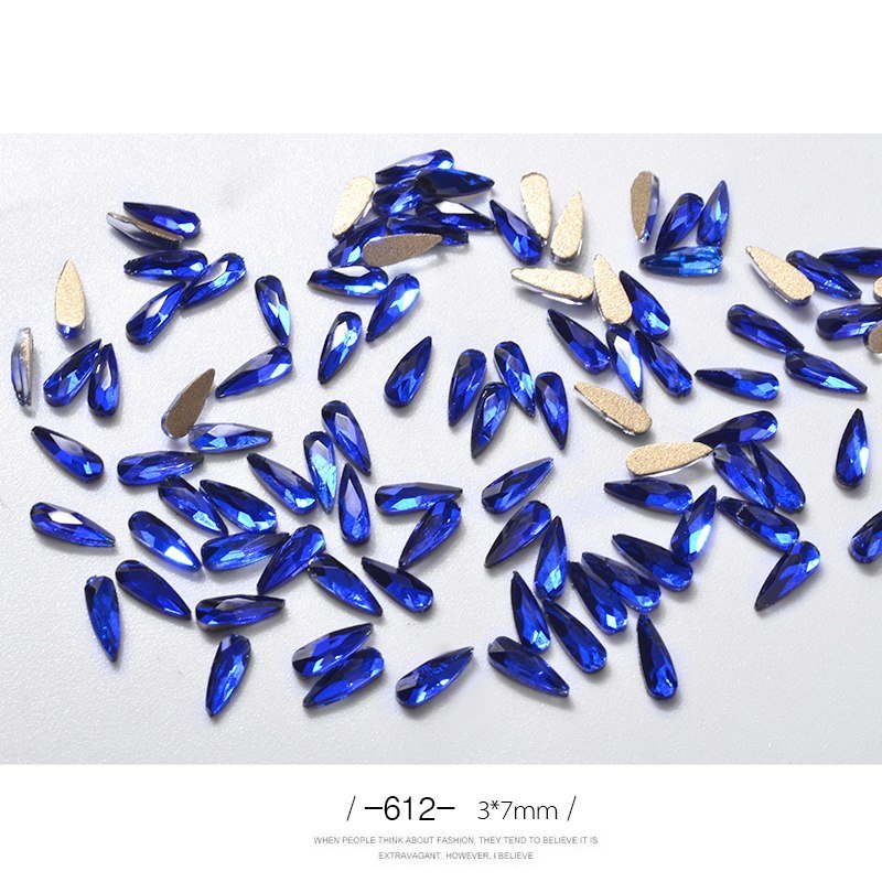 10Pcs 3D Nail Art Rhinestones Long Water Drop Shaped Glitter Nail Art Decorations Accessoires Nail Supplies - Krosscanada