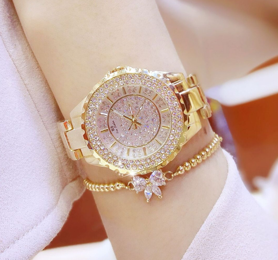 Hot new starry women's watch full brick automatic non-mechanical ladies watch student fashion watch waterproof - KKscollecation