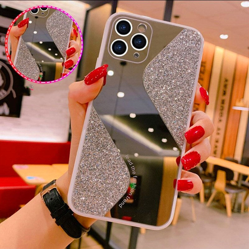 Compatible with Apple, Bling Glitter Makeup Mirror Phone Case For 12 11 Pro - KKscollecation