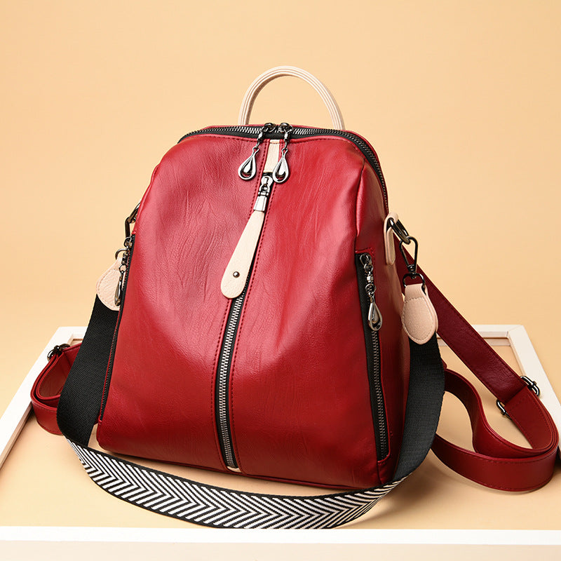 New Women Backpacks Soft Leather Backpack Fashion - KKscollecation