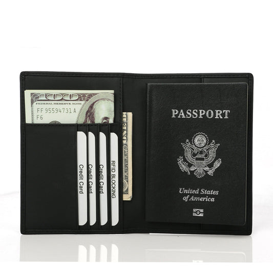 First Layer Cowhide Boarding Pass Wallet Passport Book Cowhide Passport Holder Wallet - KKscollecation