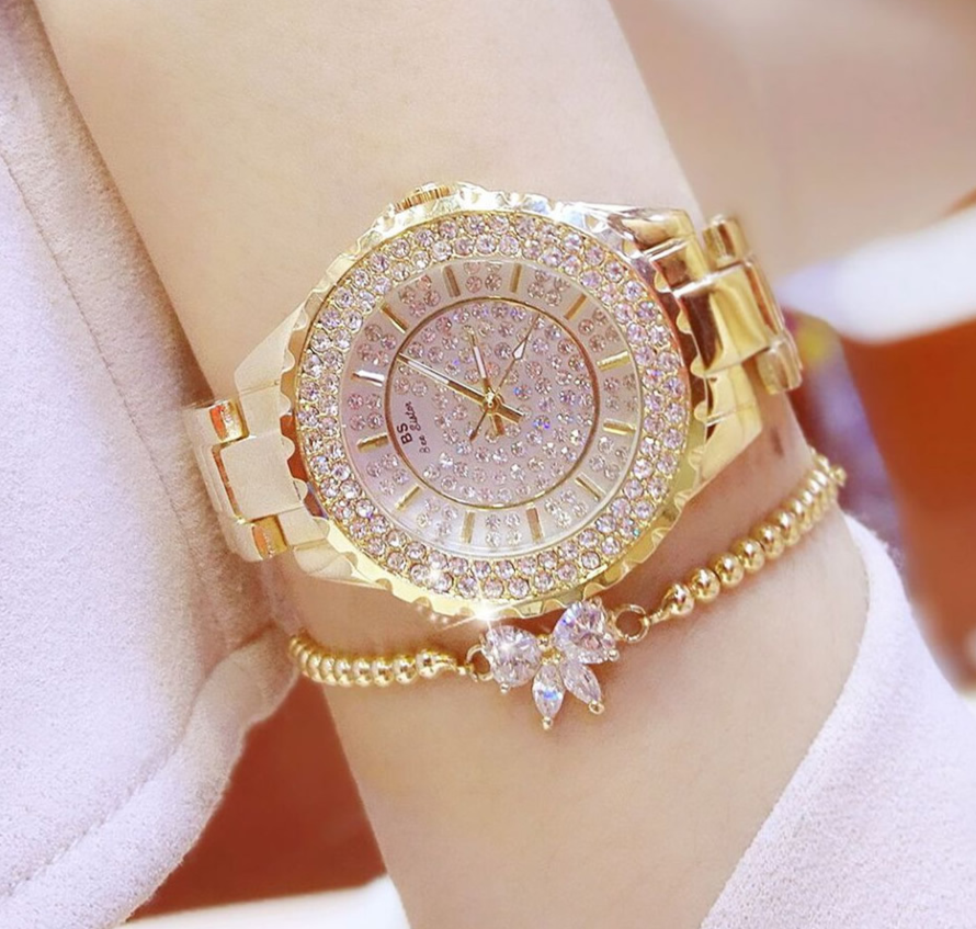 Hot new starry women's watch full brick automatic non-mechanical ladies watch student fashion watch waterproof - KKscollecation