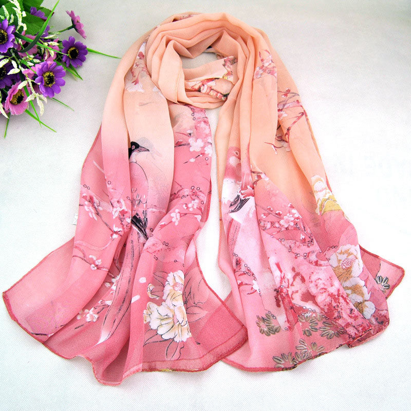 Chiffon Printed Chiffon Scarf For Women - KKscollecation