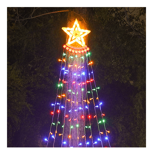 LED Pentagram Waterfall Lights Running Water Christmas - KKscollecation