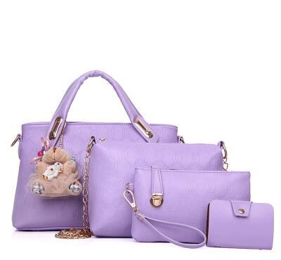 2021 new Korean fashion handbags embossed four piece ladies bag shoulder diagonal handbag - Krosscanada