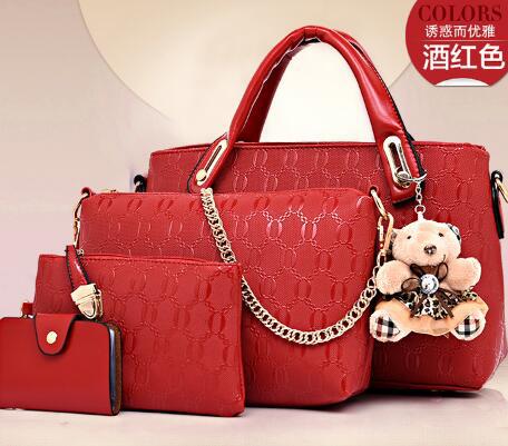 2021 new Korean fashion handbags embossed four piece ladies bag shoulder diagonal handbag - Krosscanada