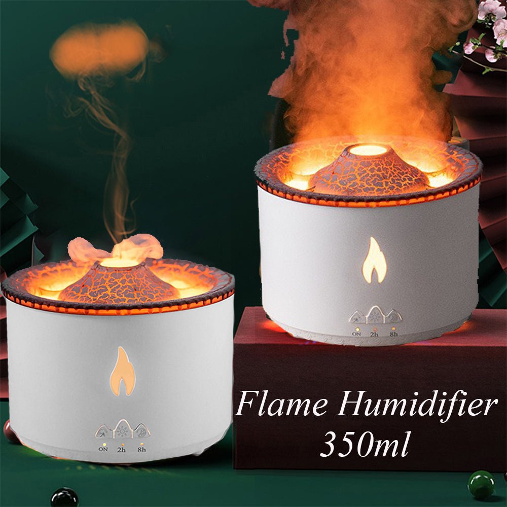 2022 New Creative Ultrasonic Essential Oil Humidifier Volcano Aromatherapy Machine Spray Jellyfish Air Flame Humidifier Diffuser - Krosscanada