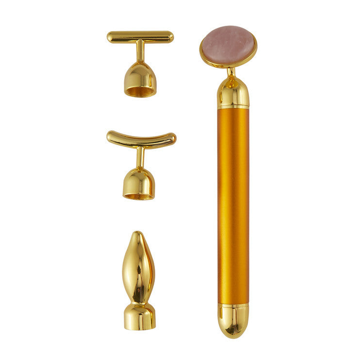 4 in 1 Vibrating Rose Quartz Face Roller - KKscollecation