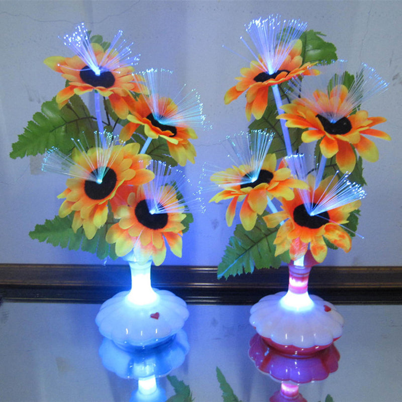 Pointed Rose Flower Vase Fiber Optic Flower - KKscollecation