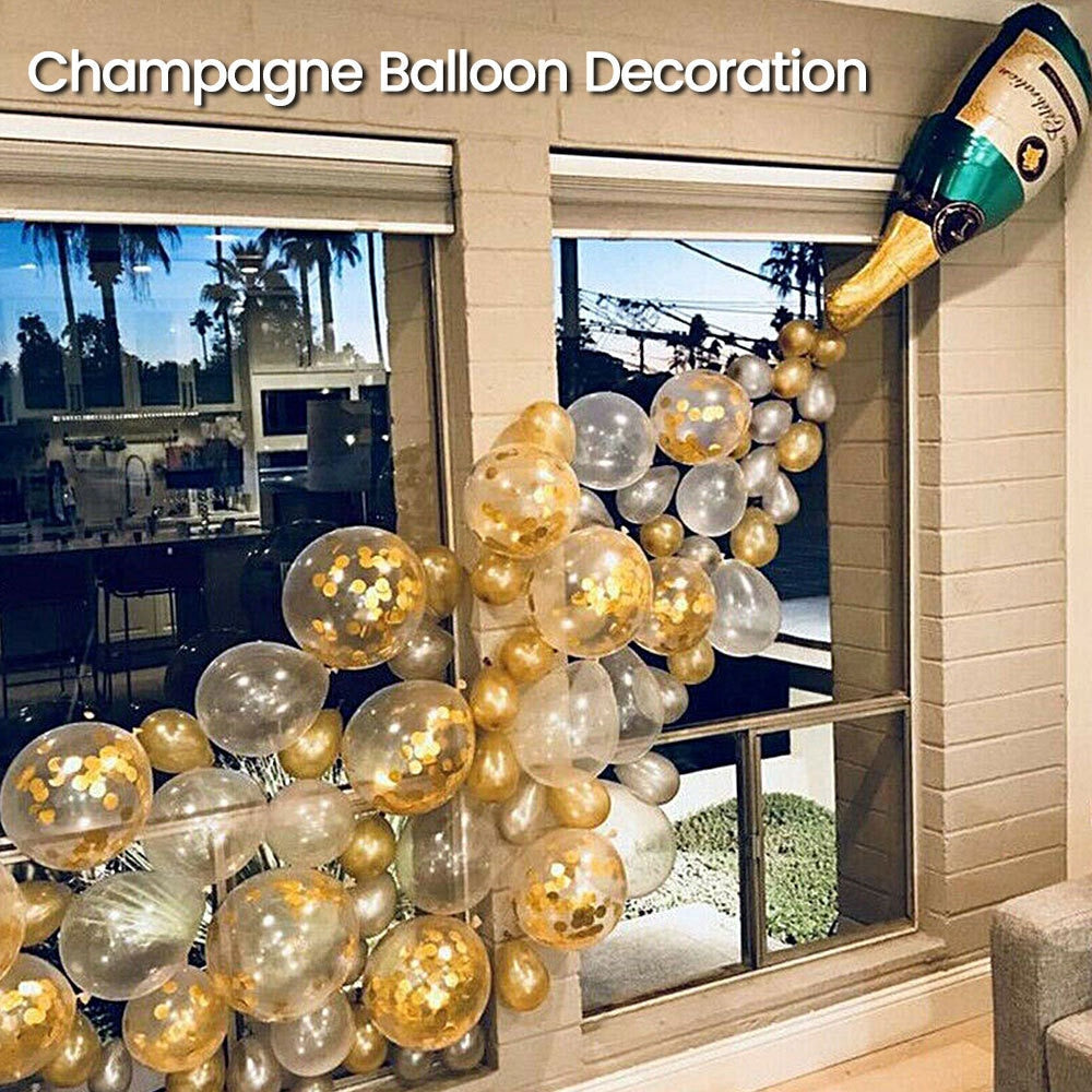 Champagne Balloon Large Size Champagne Cup Bottle Foil Latex Balloons - KKscollecation