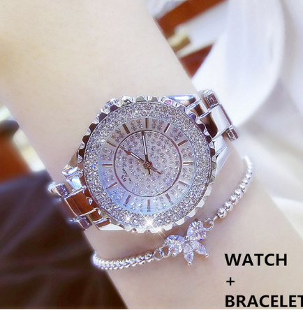 Hot new starry women's watch full brick automatic non-mechanical ladies watch student fashion watch waterproof - KKscollecation