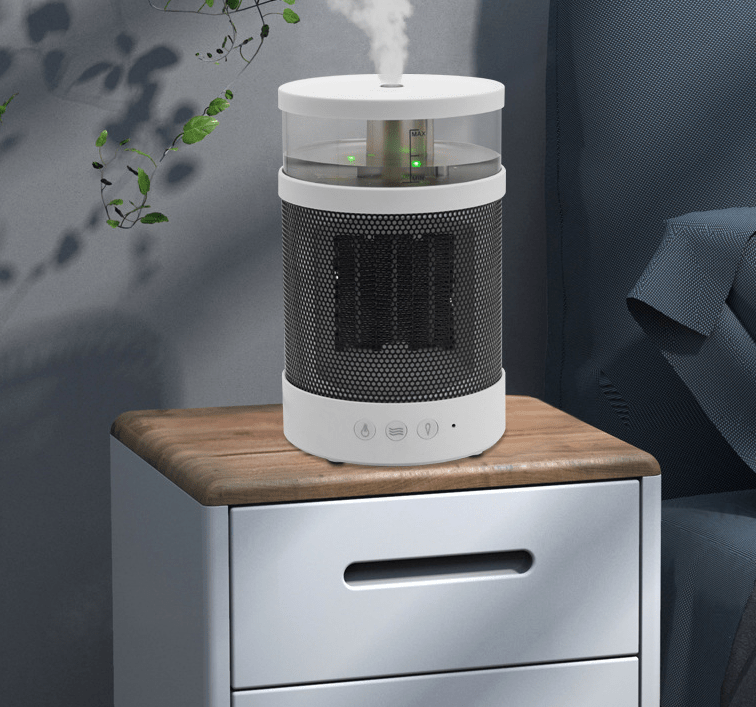 3 In 1 Space Heater Winter Fast Heating Electric Warmer Heating Fans Colorful Night Lights Small Heaters 400ML Air Humidifier - Krosscanada
