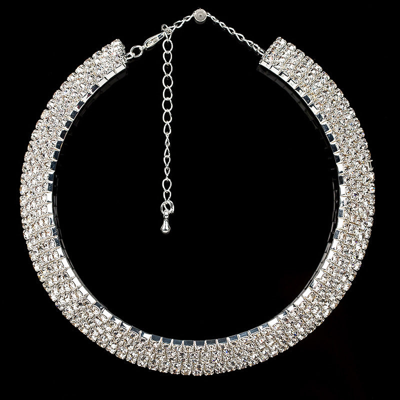 Fashion Bride Jewelry Pendant Necklace Set Of Two Diamond Alloy Foreign Trade And Wholesale Jewelry Set - KKscollecation