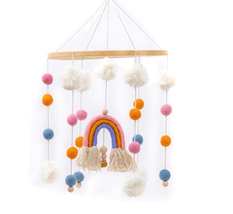 Simple Round Rainbow Ball Baby Bed Pendant - KKscollecation