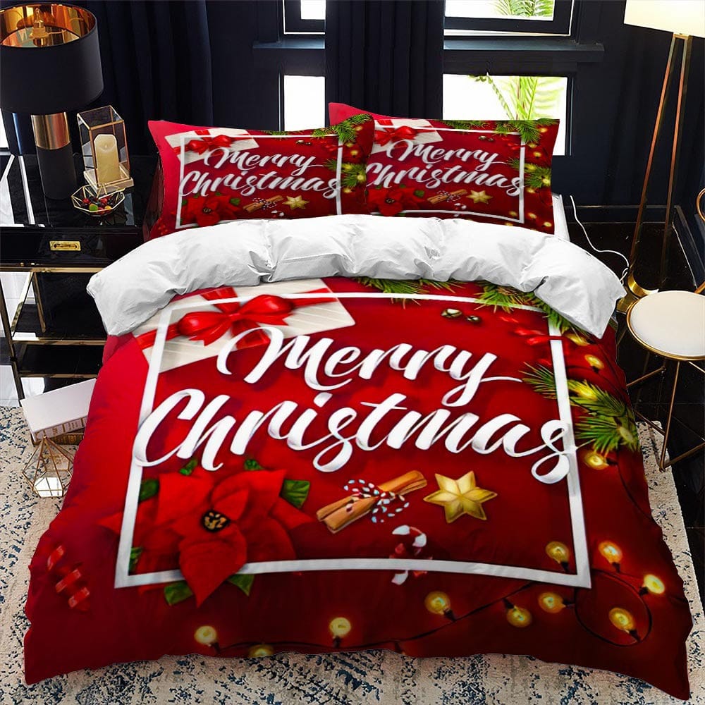 3D Printing Christmas Home Textile Three - piece Bedding - Krosscanada