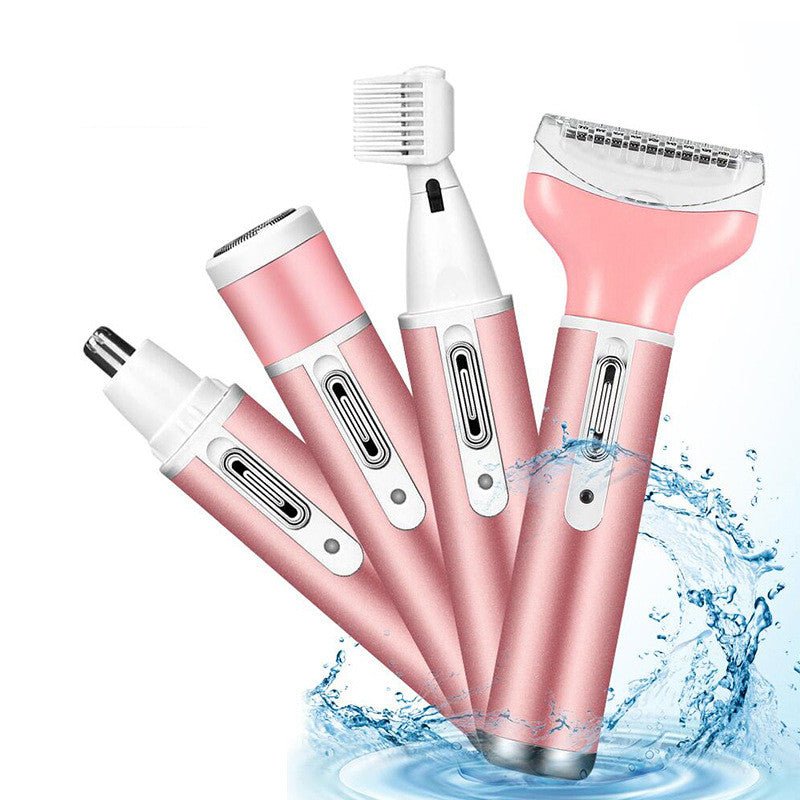 4 - In - 1 Lady Shaver Multi - Function Electric Eyebrow Trimmer Armpit And Leg Hair Remover Hair Removal Instrument - Krosscanada
