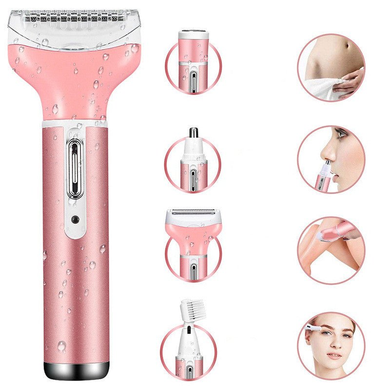 4 - In - 1 Lady Shaver Multi - Function Electric Eyebrow Trimmer Armpit And Leg Hair Remover Hair Removal Instrument - Krosscanada