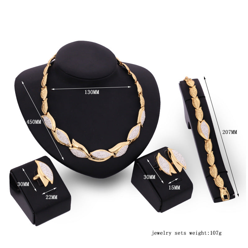 Alloy Diamond Four-piece Jewelry Set - KKscollecation