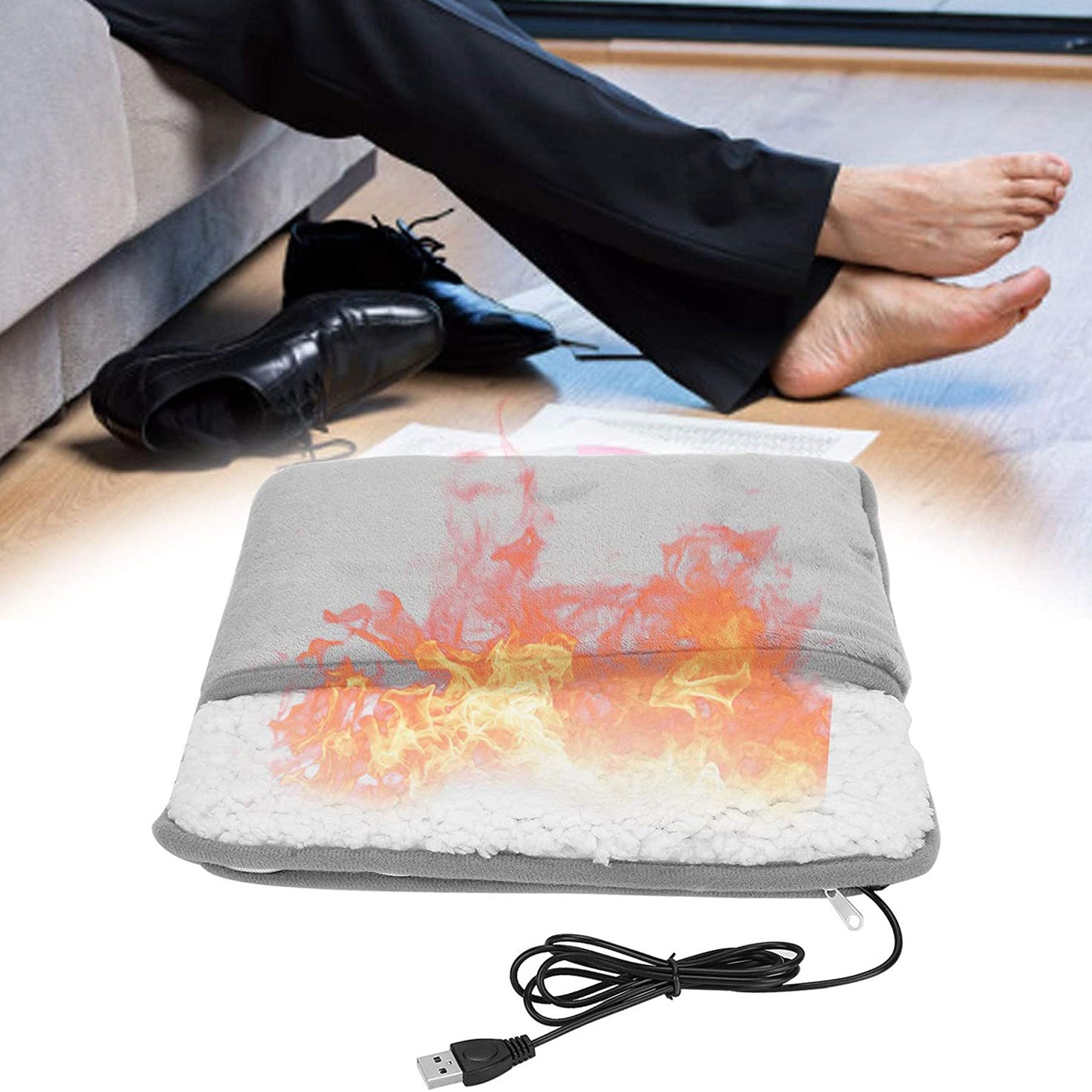 USB Heating Foot Warmer Warmer Treasure Cover Artifact Board Warm Shoe Board - KKscollecation