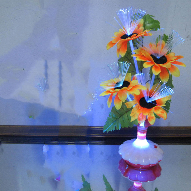 Pointed Rose Flower Vase Fiber Optic Flower - KKscollecation