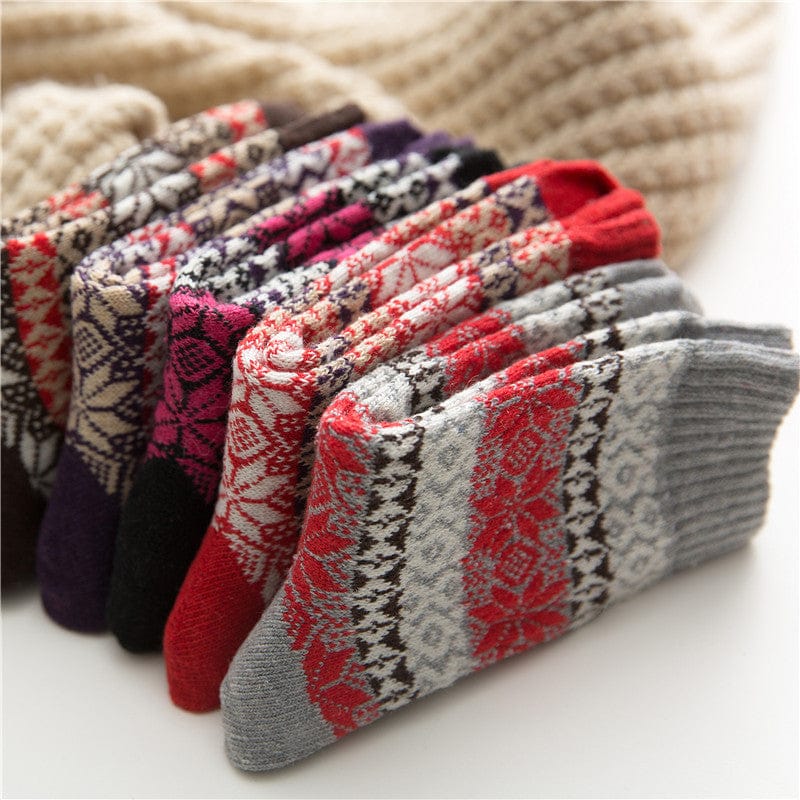 5Pairs Snow star anise stockings - Krosscanada